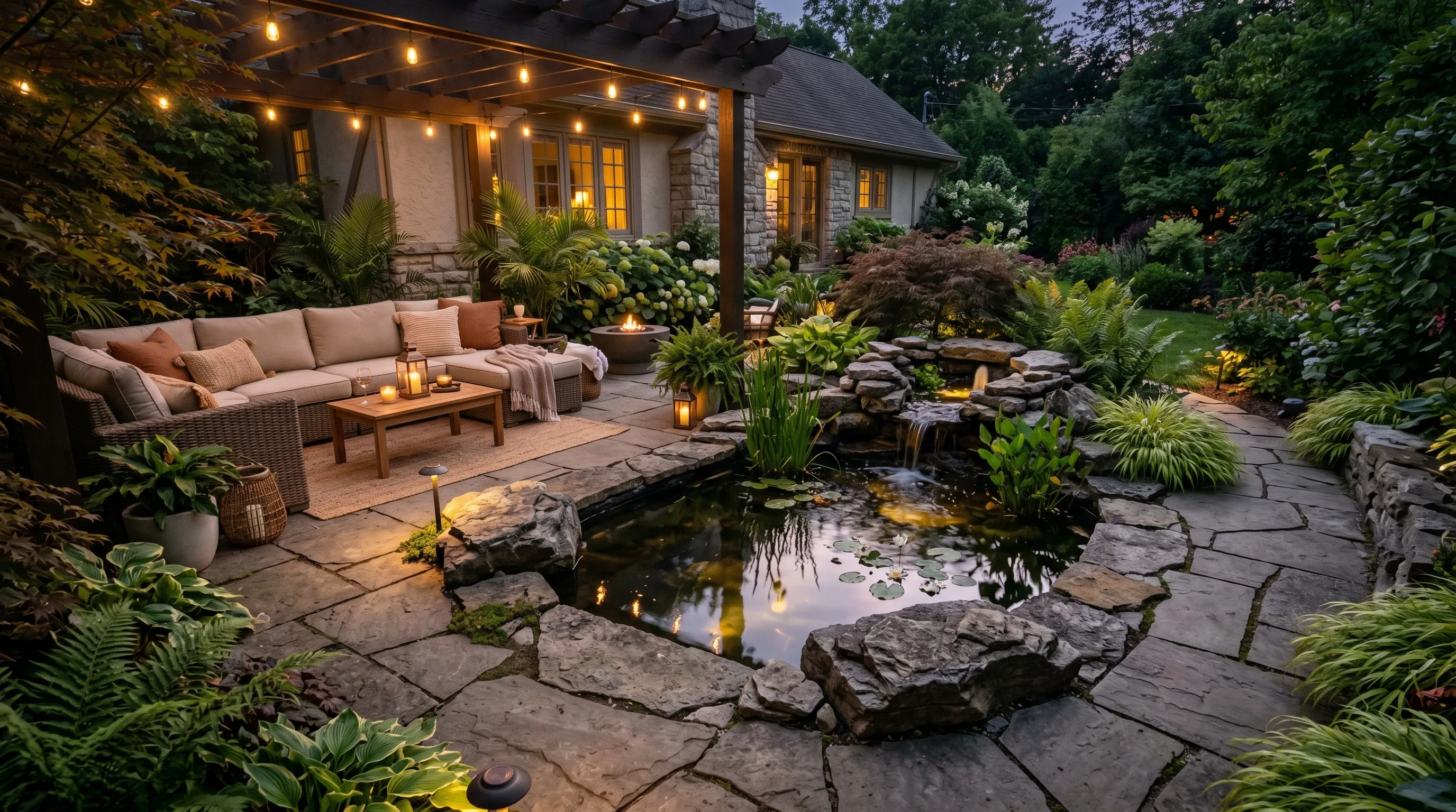 Planter-Filled Patio Retreat